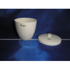 Тигель лабораторний порцеляновий низький з кришкою 100 мл (D=63 mm, H=59 mm)