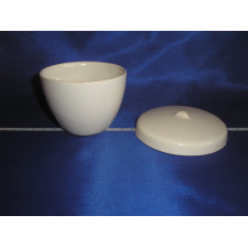 Тигель лабораторний порцеляновий низький з кришкою 150 мл (D=80 mm, H=59 mm)