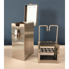 Контейнер портативний для пробірок зі штативом 10 місць із нержавіючої сталі