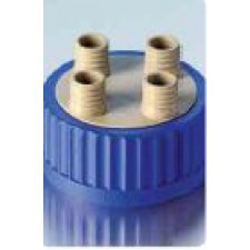 Крышка винтовая с 4-мя портами, GL 18, для бутылки GL 80 (уп.2 шт) (DURAN, Германия)