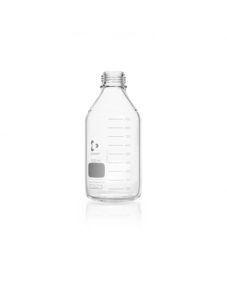 Бутыль для реагентов с градуировкой V=1000 мл светлое стекло GL 45 DURAN