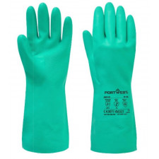 Перчатки химстойкие нитриловые (цвет зеленый) PORTWEST A810