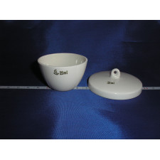 Тигель лабораторний порцеляновий низький з кришкою 25 мл (D=51 mm, H=30 mm)