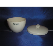 Тигель лабораторний порцеляновий низький з кришкою 50 мл №5 (D=59 mm, H=38 mm)