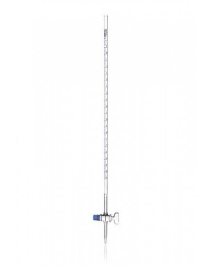 Бюретка с прямым стеклянным краном (1-й кл.) и полосой Шелбаха 10 мл-0,02 Чехия (1567/AS-S/10-0,02)