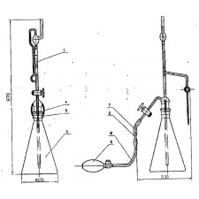 Апарат титрувальний (бюретка, резервуар, груша для наповнення, крани) 10/0,02 мл